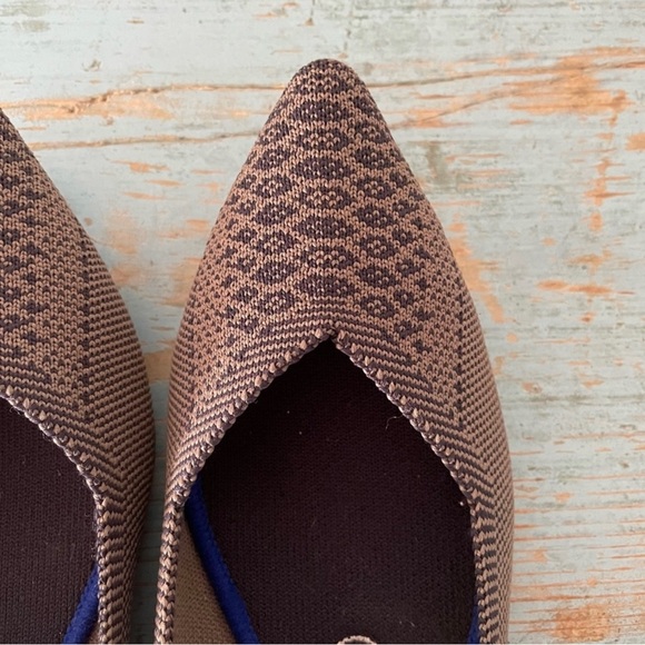 Rothy’s Rare Retired Walnut Python Print Point Flat- size 9 - Picture 3 of 6